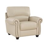 Foxborough Cream Leather Rolled Arm Chair 9269C-2