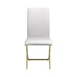 Chanel Upholstered Side Chair White And Gold 105171 front