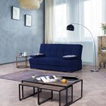 Soho Blue Upholstered Convertible Sofa Bed with-4