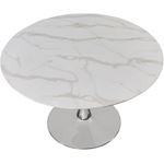 Tulip 48 Inch Round Faux Marble Dining Table - C-2