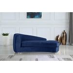 Julian Navy Velvet Chaise - Chrome Base - 2