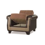 Proline Brown Microfiber Fabric Chair by CasaMode 2