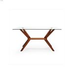 Greenwich 59" Glass Top Table With Walnut Base side