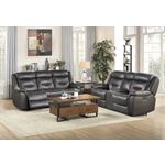 Kennett Dark Gray Leather Power Reclining Sofa-4