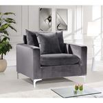 Naomi Grey Velvet Chair Naomi_Chair_Grey by Meridian Furniture 4