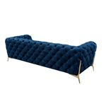 Chester Blue Velvet Tufted Sofa with Gold Legs-2