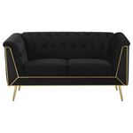 Holly Black and Gold Tufted Loveseat 508442-2