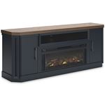 Landocken Blue 83" TV Stand with Electric Fireplace W402-68