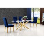 Capri 78 inch Glass and Gold Dining Set