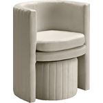 Selena Cream Velvet Upholstered Accent Chair - 4