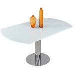 Tami White Glass Extension Dining Table by Chintaly