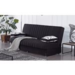 Kentucky Armless Sofa Bed in Black in Room