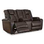 Mancin Chocolate Reclining Loveseat with Consol-2