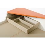 Bradley Beige Leather & Orange Office Desk- 4