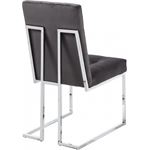 Alexis Grey Upholstered Velvet Dining Chair back