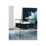 Bari Black Lacquer Nightstand / End Table - 4