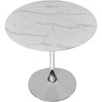 Tulip 36 Inch Round Faux Marble Dining Table - C-2