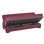 Soho Burgundy Leatherette Convertible Sofa Bed-3