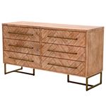 Mosaic 6 Drawer Double Dresser in Stone Wash Side