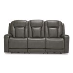 Card Player Smoke Faux Leather Power Reclining-2