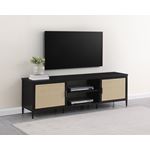 Amherst Black 70 inch Metal TV Stand Media Cons-2