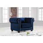 Bowery Navy Velvet Tufted Chair Bowery_Chair_Navy by Meridian Furniture 2