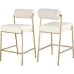 Carly Cream Leatherette Counter Stool - Set of-2