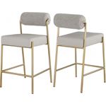 Carly Taupe Leatherette Counter Stool - Set of-2