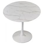 Tulip 36 Inch Round Faux Marble Dining Table - W-2