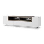 TV002 White and Grey Oak 65 inch TV Stand Side