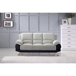 Modern 117 Two Tone Grey and Black Leather Sofa