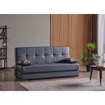 Soho Grey Leatherette Convertible Sofa Bed with-4