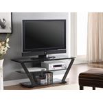 Black 50 inch Metal and Glass 2 Tier TV Stand 70-2
