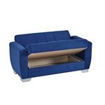 Barato Blue Upholstered Convertible Loveseat wi-3