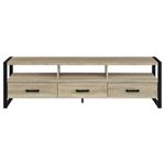 James Distressed Pine 71 inch 3 Drawer TV Stand-4