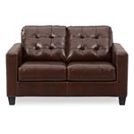 Altonbury Tufted Walnut Leather Loveseat 87504-2