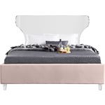 Ghost Acrylic and Pink Velvet Upholstered Bed-2