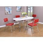 Retro Oval White and Chrome Dining Table 2065 with black