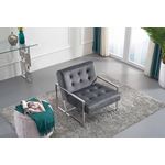 Alexis Grey Velvet Upholstered Accent Chair - 4