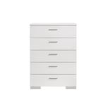 Felicity Glossy White 5 Drawer Chest 203505-2