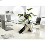 Geneve Chrome Clear Glass Dining Table 4