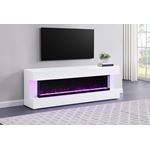 Coaster Vallerie White TVStand Fireplace 710023