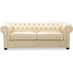 258 Tufted Ivory Italian Leather Sofa 258 By ESF Furniture 2