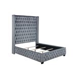 Rocori Grey Velvet Queen Wingback Tufted Bed 306075Q By Coaster