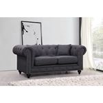 Chesterfield Grey Linen Tufted Love Seat Chesterfield_Loveseat_Grey by Meridian Furniture 2