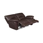 Clifford Chocolate Leather Reclining Love Seat 6-2