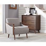 Justin Grey Fabric and Walnut Wood Accent Chair-4