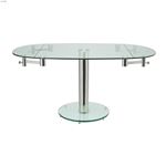 Thao Clear Glass Extendable Dining Table 2