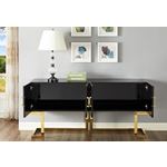 Beth Black Buffet/Console Table - Gold Base - 4