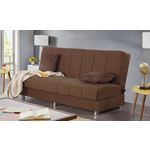 Hamilton Armless Sofa Bed in Brown in Room